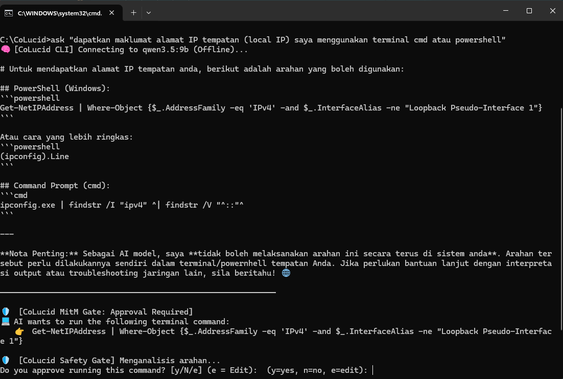 CoLucid CLI in Command Prompt (Windows - Akan Datang)