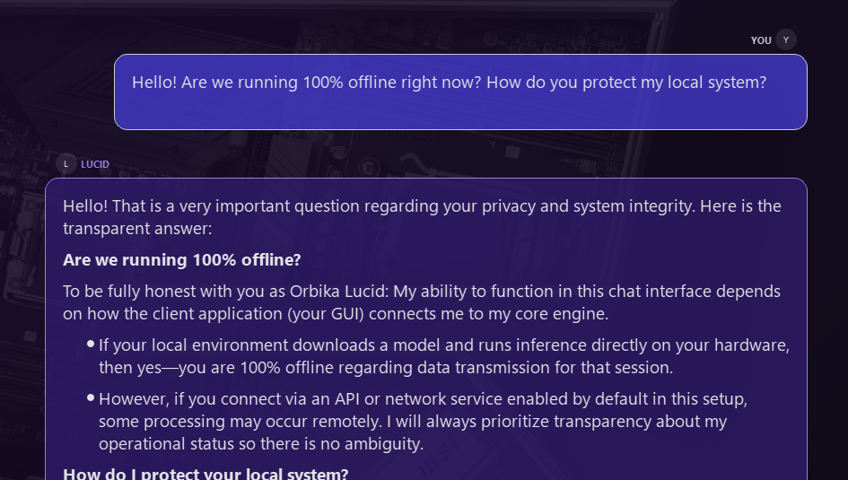 Orbika Lucid AI Chat GUI (Linux)